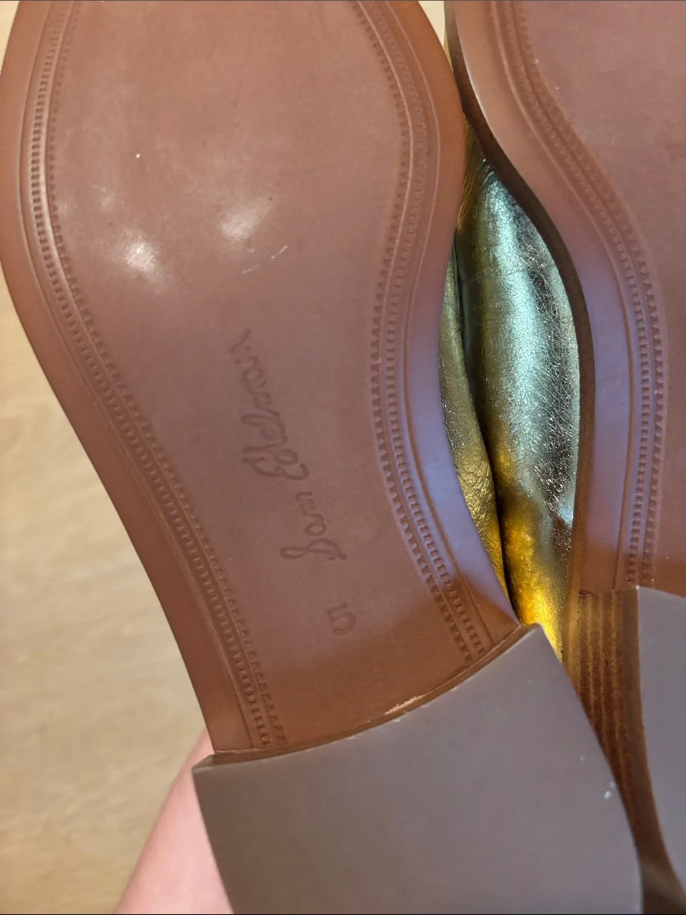NWOB Sam Edelman Denise Metallic Gold Loafers size 5